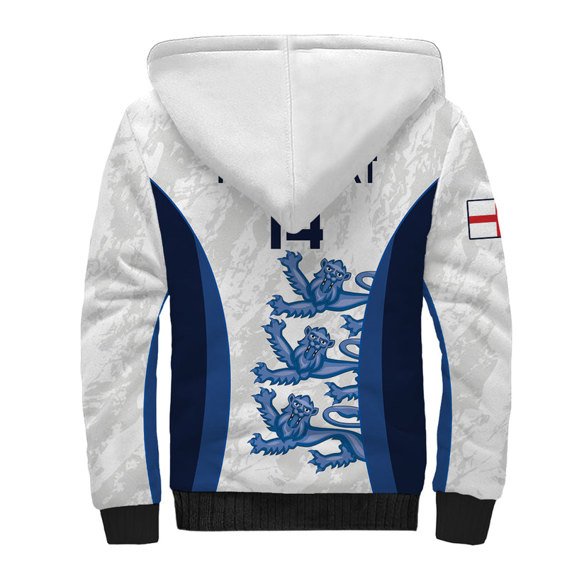 Custom England Football 2024 Go Champions Three Lions Sherpa Hoodie