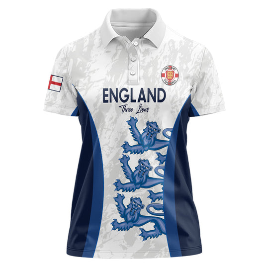 Custom England Football 2024 Go Champions Three Lions Women Polo Shirt