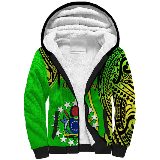 25 May Palmerston Island Gospel Day Cook Islands Tribal Pattern Sherpa Hoodie