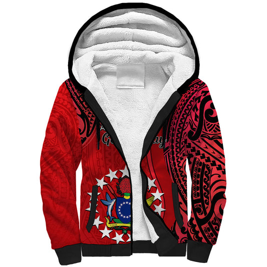 20 July Atiu Island Gospel Day Cook Islands Tribal Pattern Sherpa Hoodie