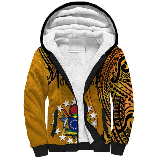 15 August Rakahanga Island Gospel Day Cook Islands Tribal Pattern Sherpa Hoodie