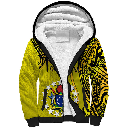 27 October Aitutaki Island Gospel Day Cook Islands Tribal Pattern Sherpa Hoodie