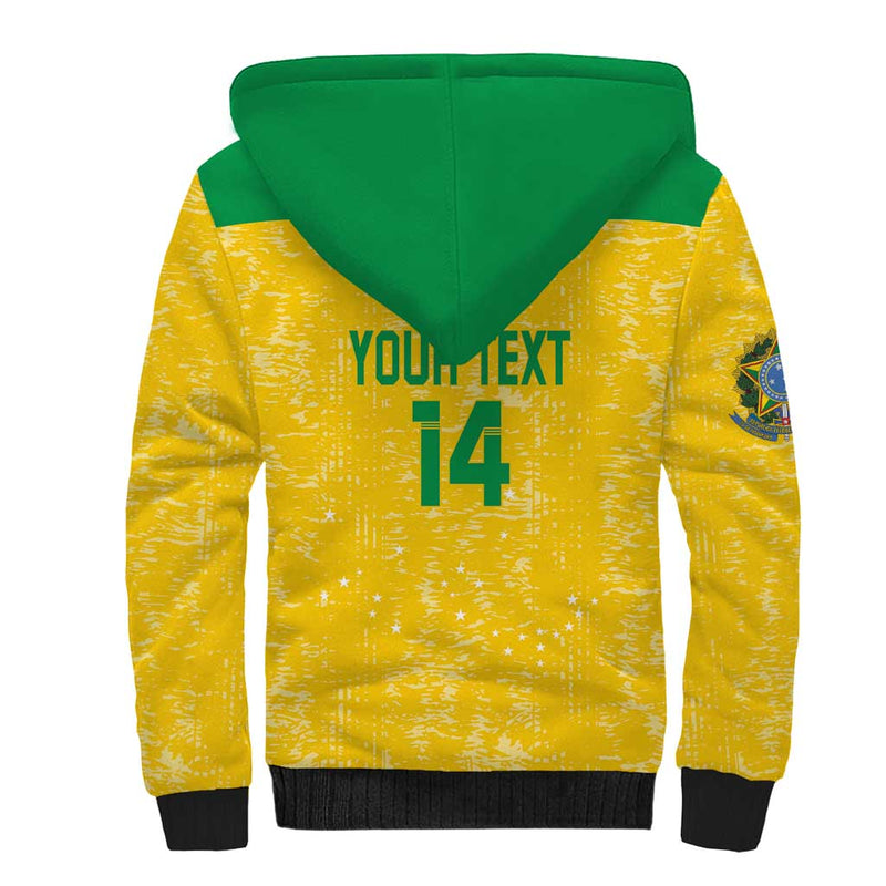 Custom Brasil Volleyball Vai Canarinhos! Sherpa Hoodie