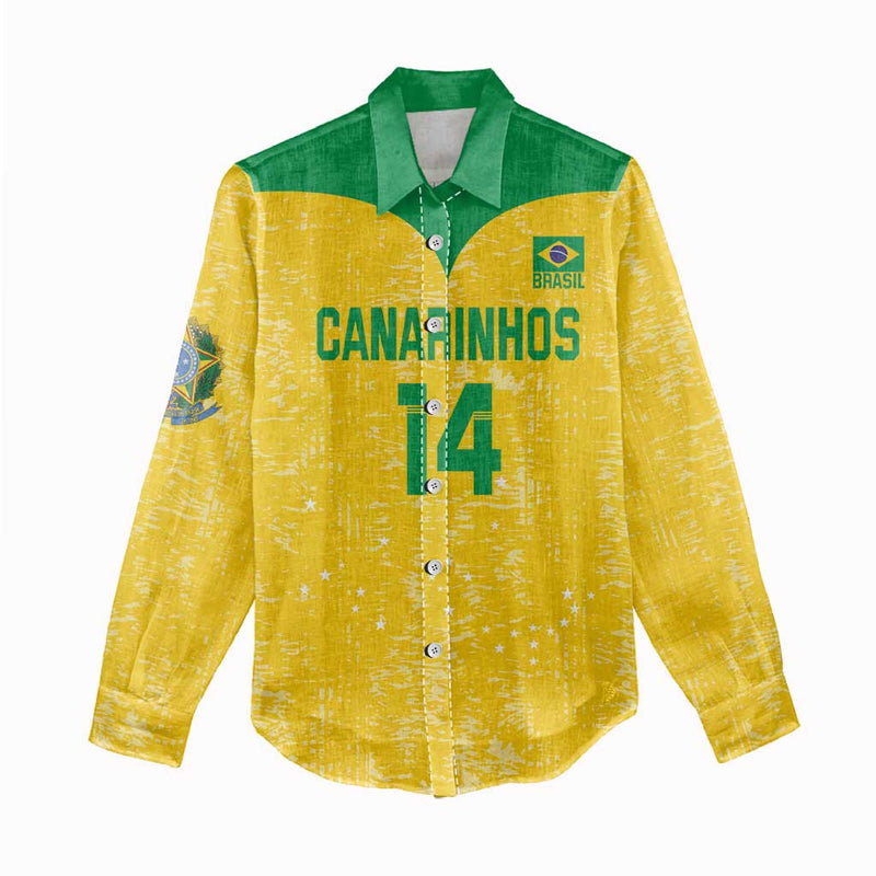 Custom Brasil Volleyball Vai Canarinhos! Women Casual Shirt