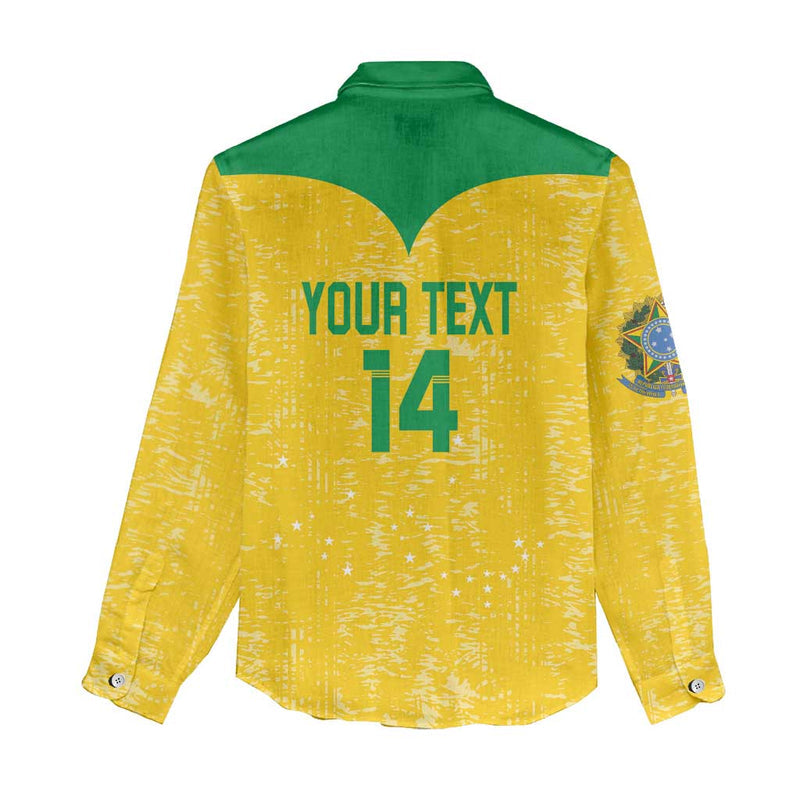Custom Brasil Volleyball Vai Canarinhos! Women Casual Shirt