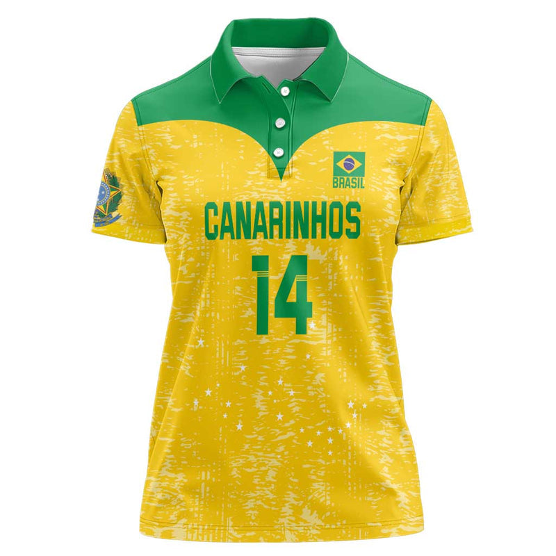 Custom Brasil Volleyball Vai Canarinhos! Women Polo Shirt