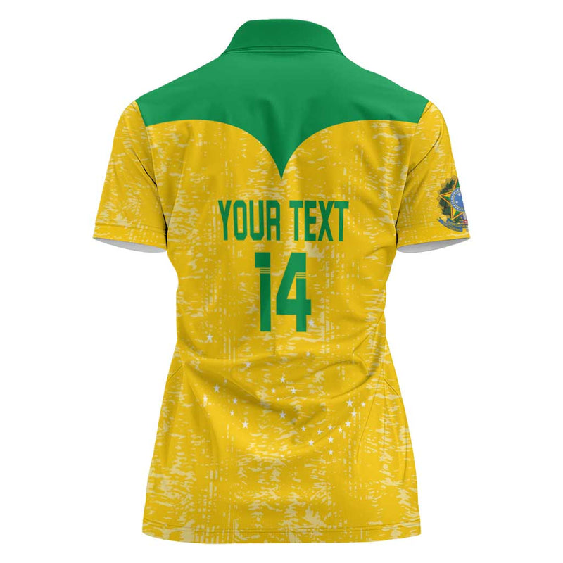 Custom Brasil Volleyball Vai Canarinhos! Women Polo Shirt