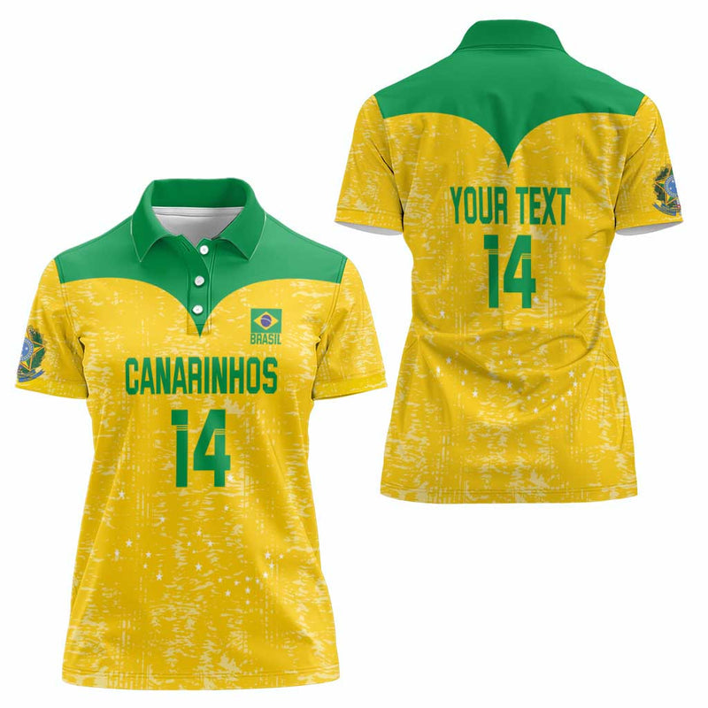 Custom Brasil Volleyball Vai Canarinhos! Women Polo Shirt