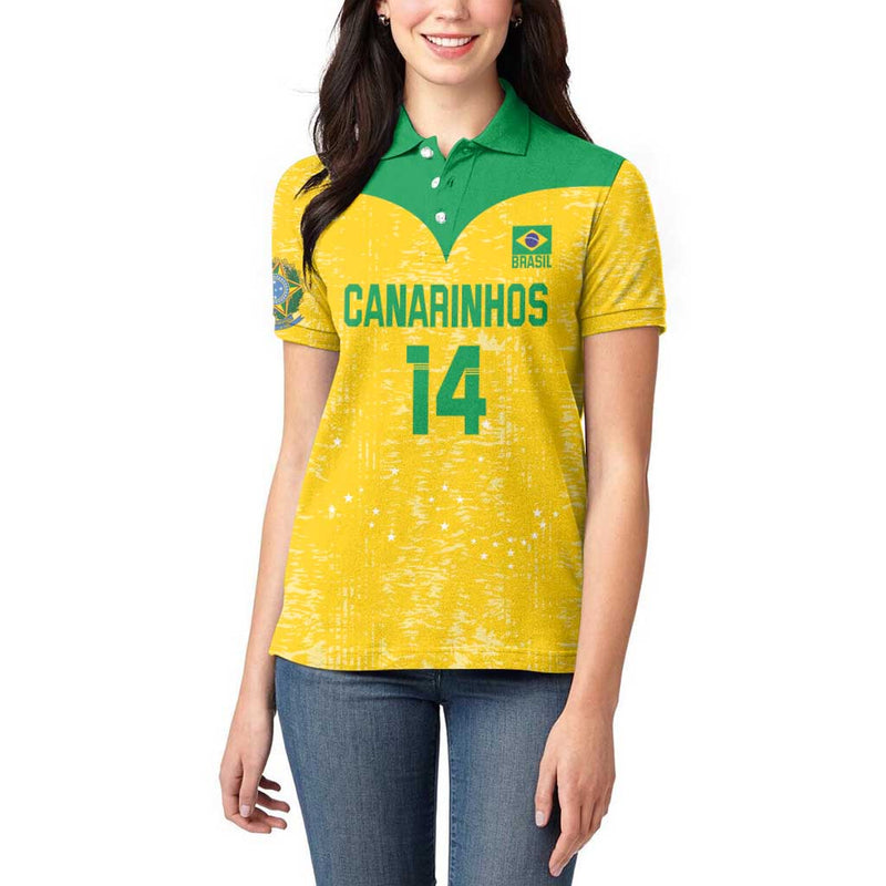 Custom Brasil Volleyball Vai Canarinhos! Women Polo Shirt