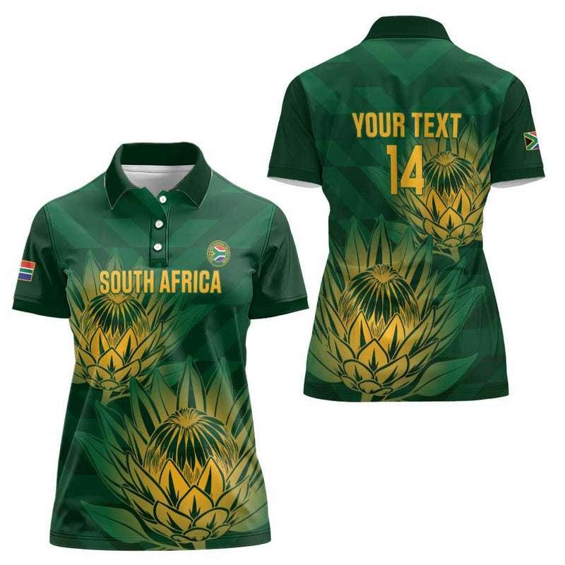 Custom South Africa Cricket Go Champions Proteas Women Polo Shirt