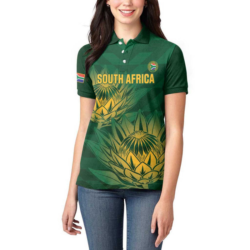 Custom South Africa Cricket Go Champions Proteas Women Polo Shirt