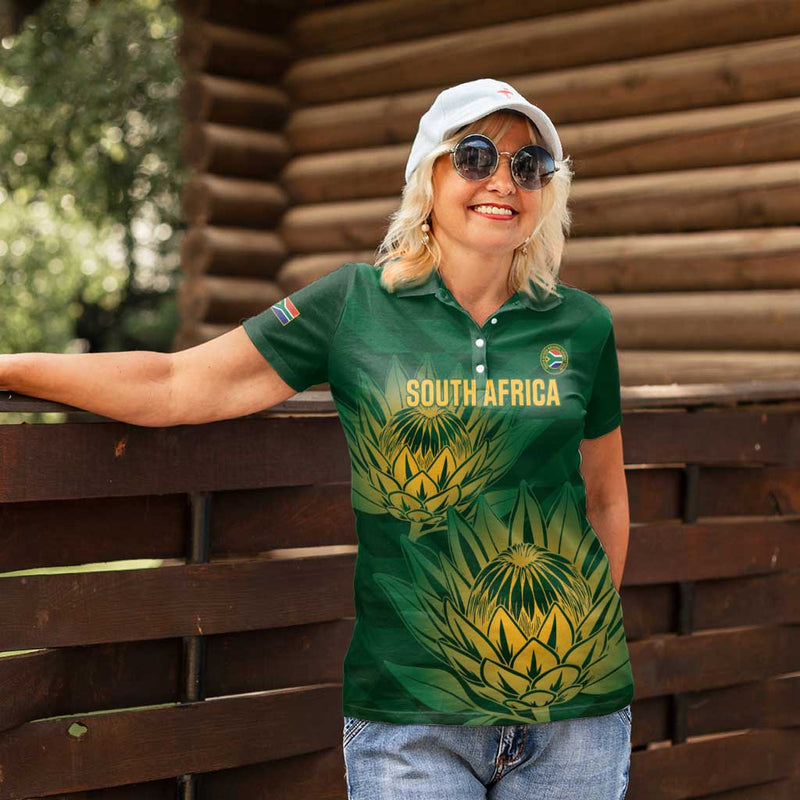 Custom South Africa Cricket Go Champions Proteas Women Polo Shirt