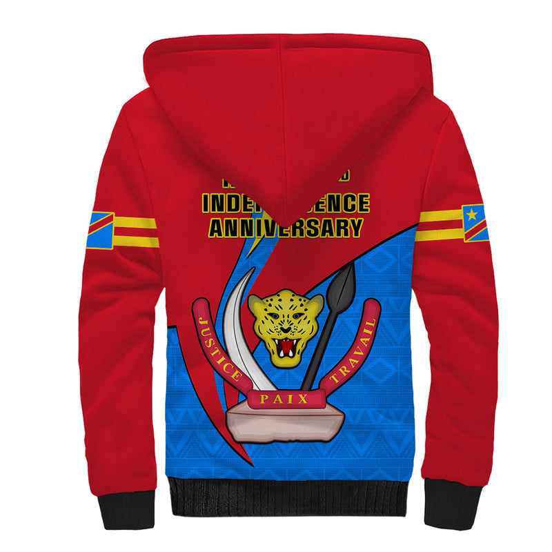 30 June Democratic Republic of the Congo Independence Day Happy 63rd Anniversary Sherpa Hoodie