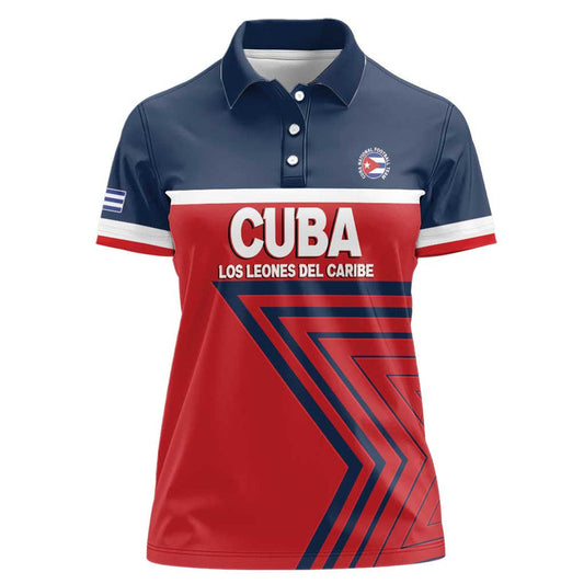 Custom Cuba Football 2025 Los Leones del Caribe Women Polo Shirt