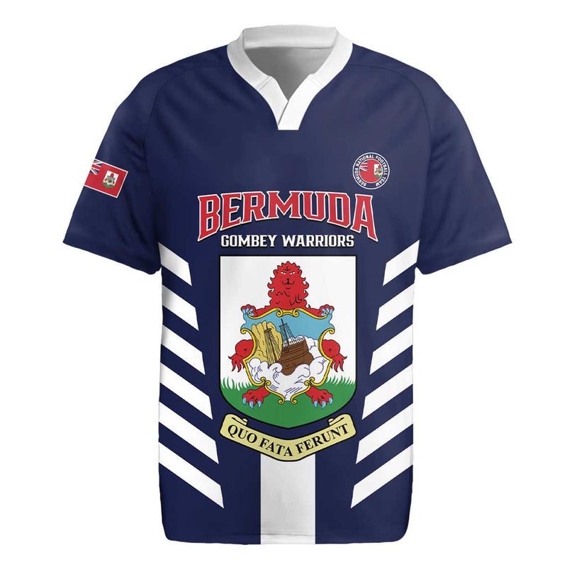 Custom Bermuda Football 2025 Go Gombey Warriors - Blue Rugby Jersey