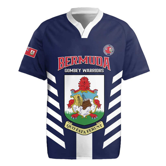 Custom Bermuda Football 2025 Go Gombey Warriors - Blue Rugby Jersey