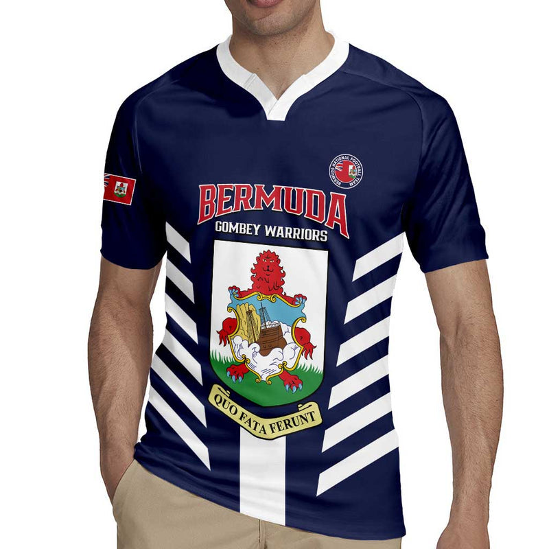 Custom Bermuda Football 2025 Go Gombey Warriors - Blue Rugby Jersey
