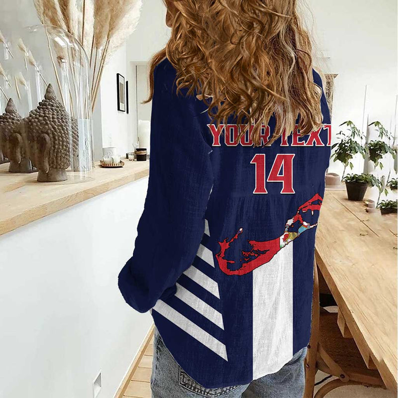 Custom Bermuda Football 2025 Go Gombey Warriors - Blue Women Casual Shirt