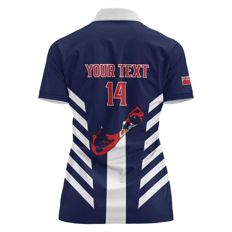 Custom Bermuda Football 2025 Go Gombey Warriors - Blue Women Polo Shirt