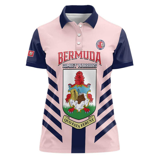 Custom Bermuda Football 2025 Go Gombey Warriors - Pink Women Polo Shirt