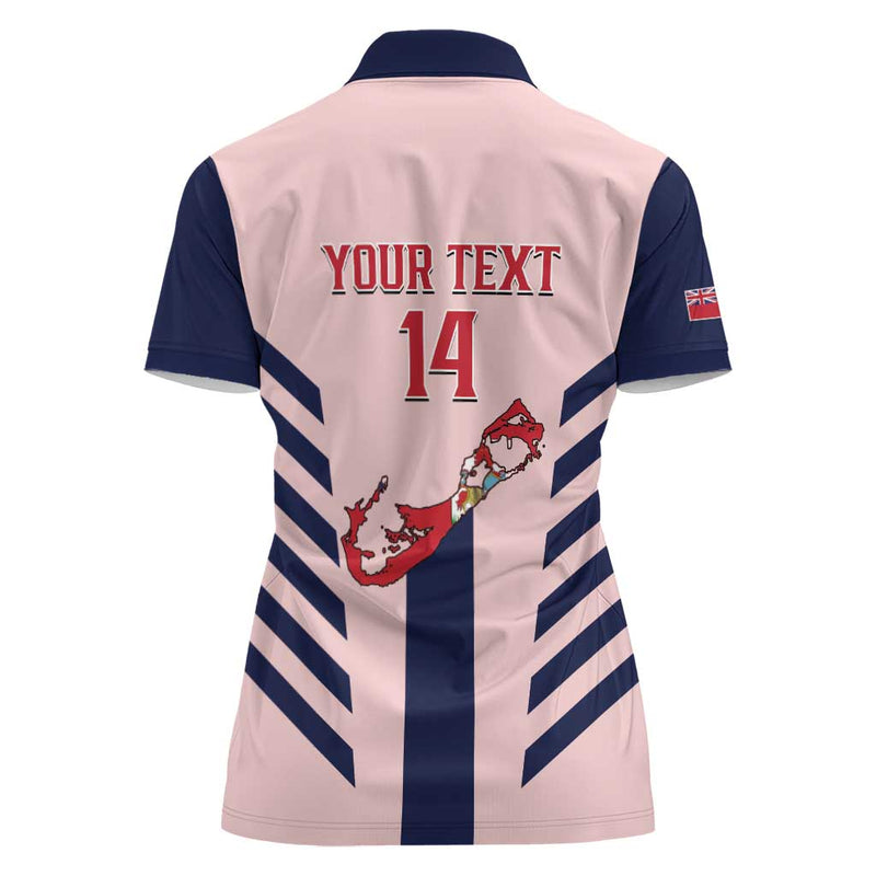 Custom Bermuda Football 2025 Go Gombey Warriors - Pink Women Polo Shirt
