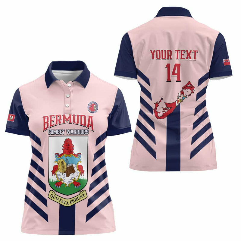 Custom Bermuda Football 2025 Go Gombey Warriors - Pink Women Polo Shirt