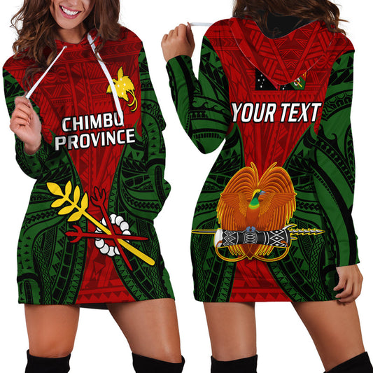 (Custom Personalised) Papua New Guinea Chimbu Province Mix Coat Of Arms Polynesian Art Hoodie Dress
