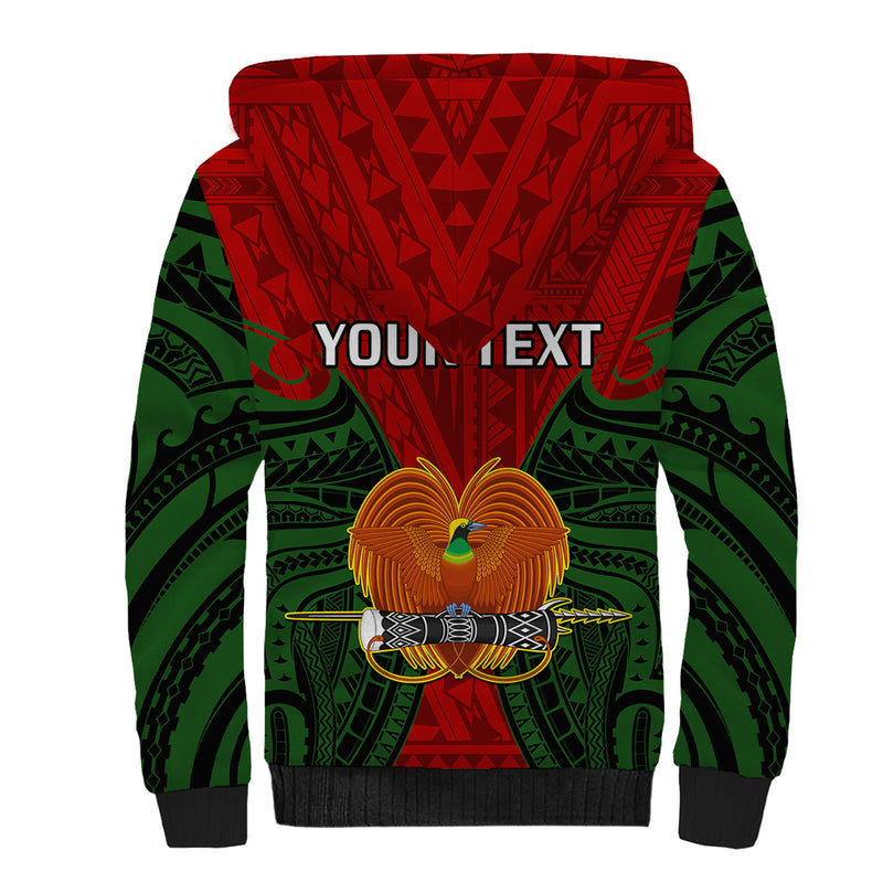 (Custom Personalised) Papua New Guinea Chimbu Province Mix Coat Of Arms Polynesian Art Sherpa Hoodie