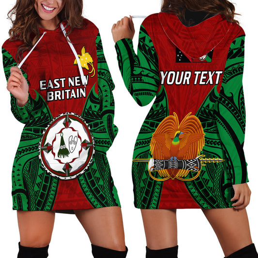 (Custom Personalised) Papua New Guinea East New Britain Province Mix Coat Of Arms Polynesian Art Hoodie Dress