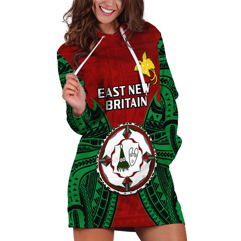 (Custom Personalised) Papua New Guinea East New Britain Province Mix Coat Of Arms Polynesian Art Hoodie Dress