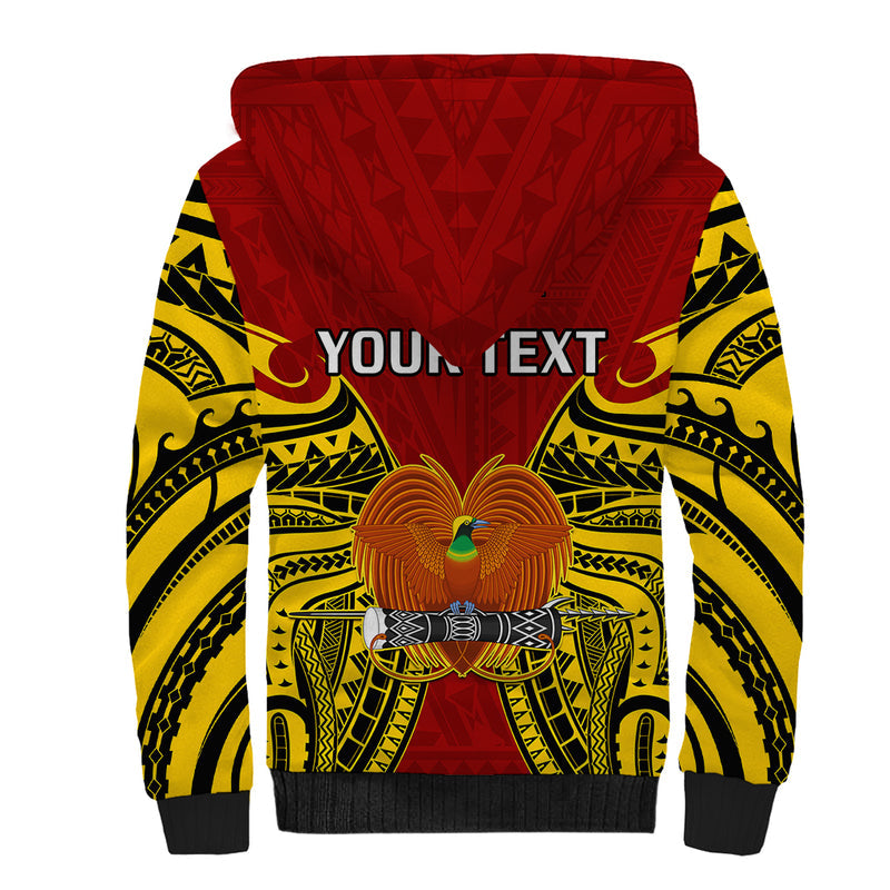 (Custom Personalised) Papua New Guinea Madang Province Mix Coat Of Arms Polynesian Art Sherpa Hoodie