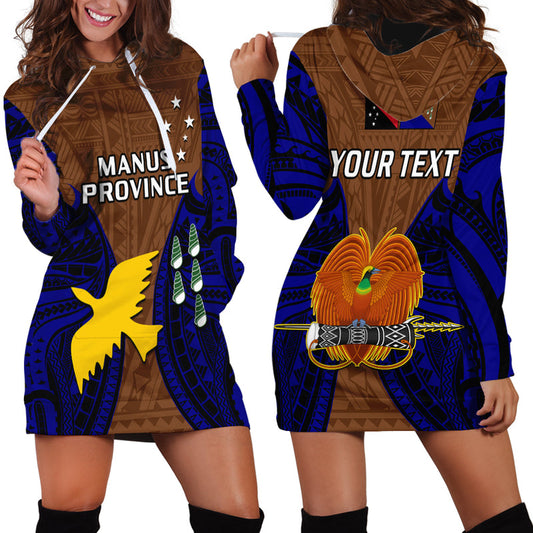 (Custom Personalised) Papua New Guinea Manus Province Mix Coat Of Arms Polynesian Art Hoodie Dress