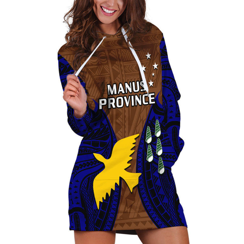 (Custom Personalised) Papua New Guinea Manus Province Mix Coat Of Arms Polynesian Art Hoodie Dress
