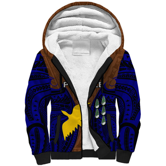 (Custom Personalised) Papua New Guinea Manus Province Mix Coat Of Arms Polynesian Art Sherpa Hoodie