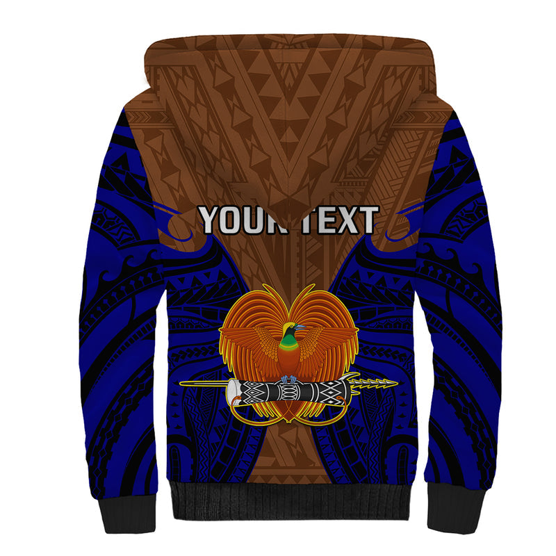 (Custom Personalised) Papua New Guinea Manus Province Mix Coat Of Arms Polynesian Art Sherpa Hoodie