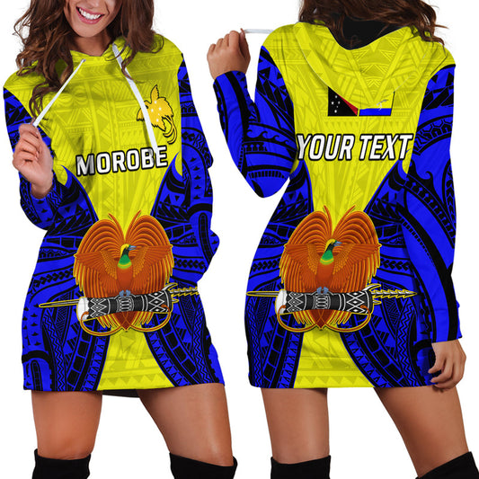 (Custom Personalised) Papua New Guinea Morobe Province Mix Coat Of Arms Polynesian Art Hoodie Dress