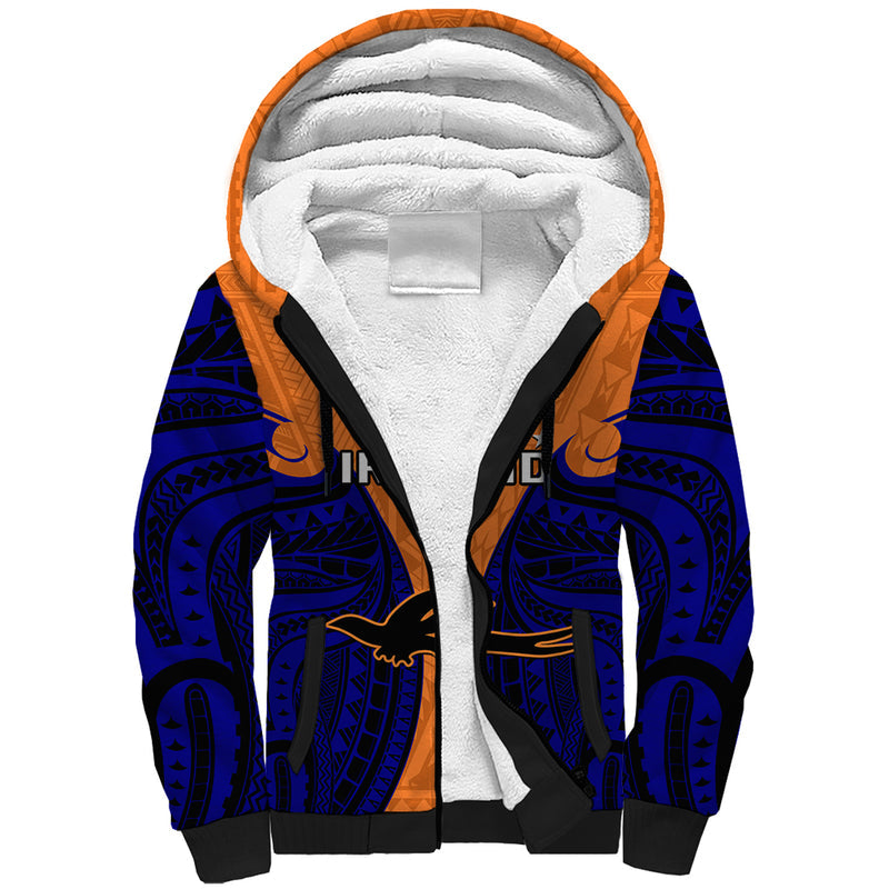 (Custom Personalised) Papua New Guinea New Ireland Province Mix Coat Of Arms Polynesian Art Sherpa Hoodie