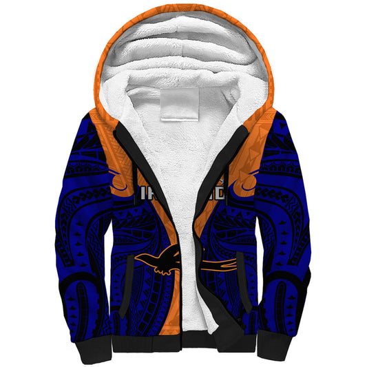 (Custom Personalised) Papua New Guinea New Ireland Province Mix Coat Of Arms Polynesian Art Sherpa Hoodie