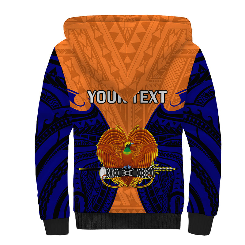 (Custom Personalised) Papua New Guinea New Ireland Province Mix Coat Of Arms Polynesian Art Sherpa Hoodie