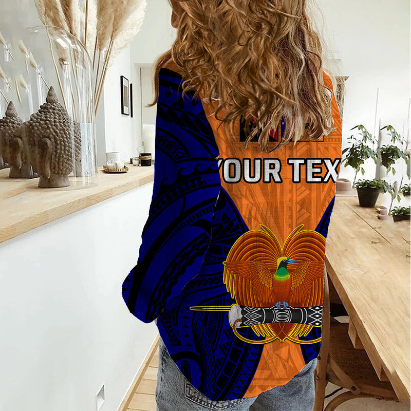 (Custom Personalised) Papua New Guinea New Ireland Province Mix Coat Of Arms Polynesian Art Women Casual Shirt