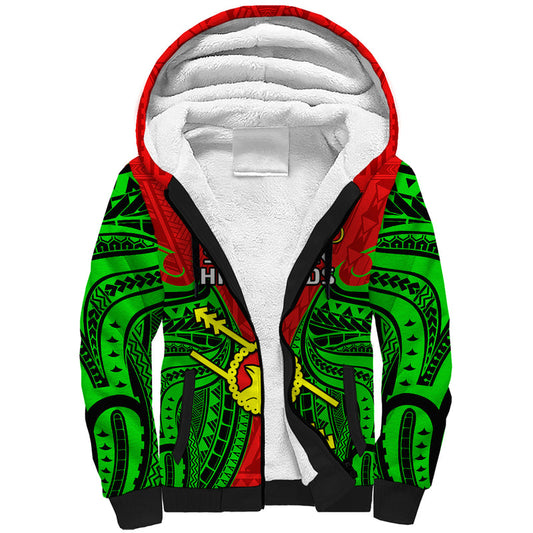 (Custom Personalised) Papua New Guinea Southern Highlands Province Mix Coat Of Arms Polynesian Art Sherpa Hoodie