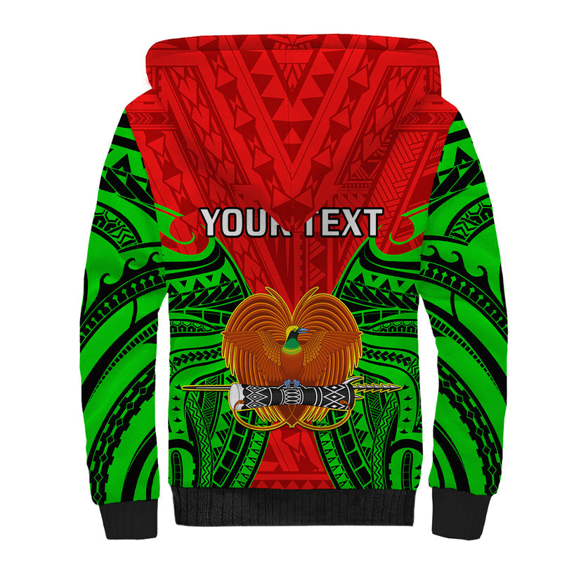 (Custom Personalised) Papua New Guinea Southern Highlands Province Mix Coat Of Arms Polynesian Art Sherpa Hoodie
