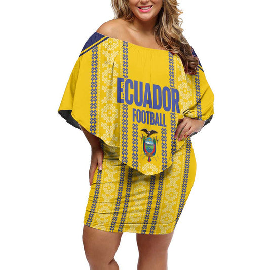 Custom Ecuador Football 2025 Come On La Tricolor Off Shoulder Short Dress