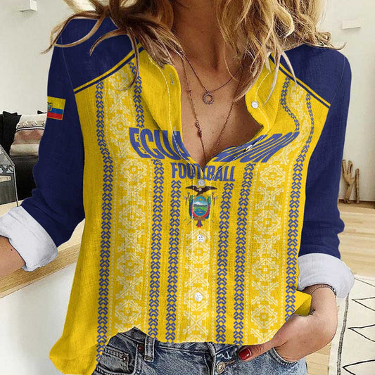 Custom Ecuador Football 2025 Come On La Tricolor Women Casual Shirt