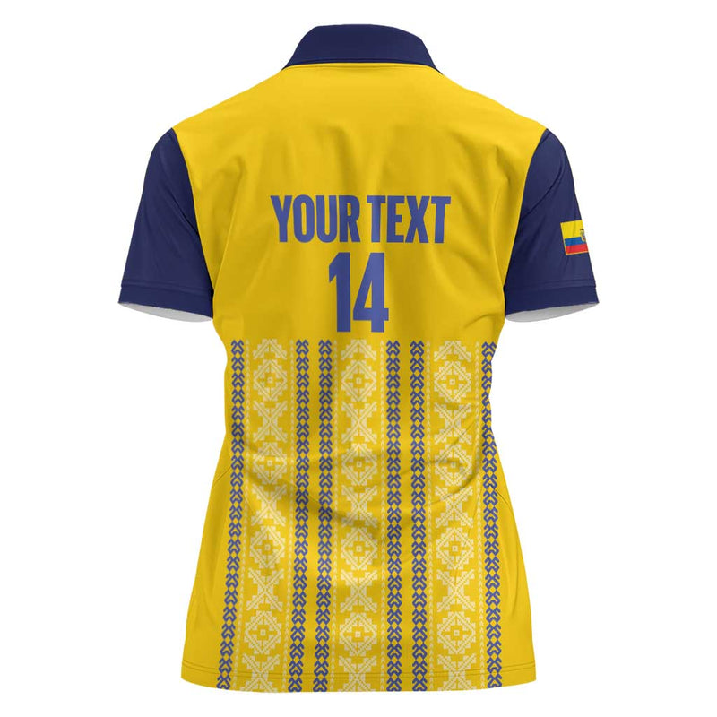 Custom Ecuador Football 2025 Come On La Tricolor Women Polo Shirt