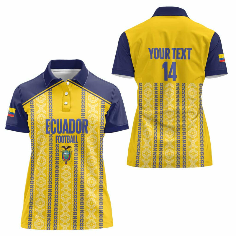 Custom Ecuador Football 2025 Come On La Tricolor Women Polo Shirt