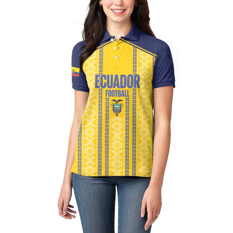 Custom Ecuador Football 2025 Come On La Tricolor Women Polo Shirt