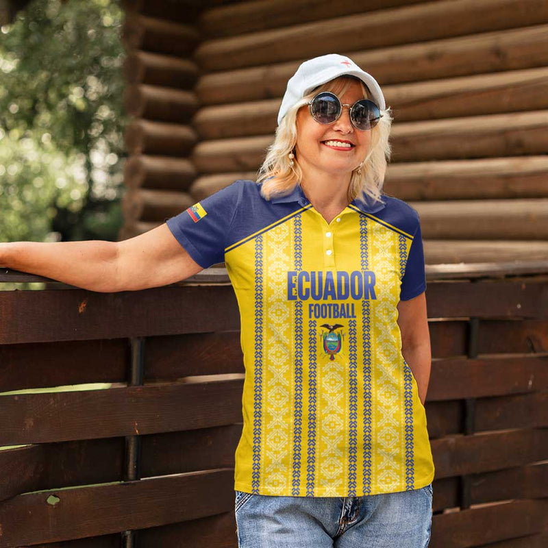 Custom Ecuador Football 2025 Come On La Tricolor Women Polo Shirt