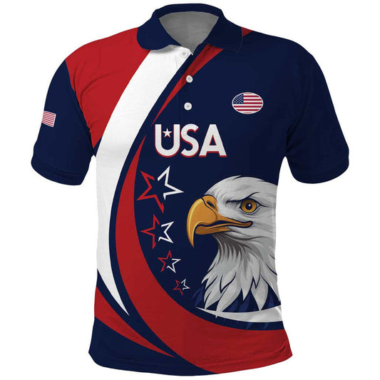 Custom USA Rugby Go Eagles Sporty Style Polo Shirt