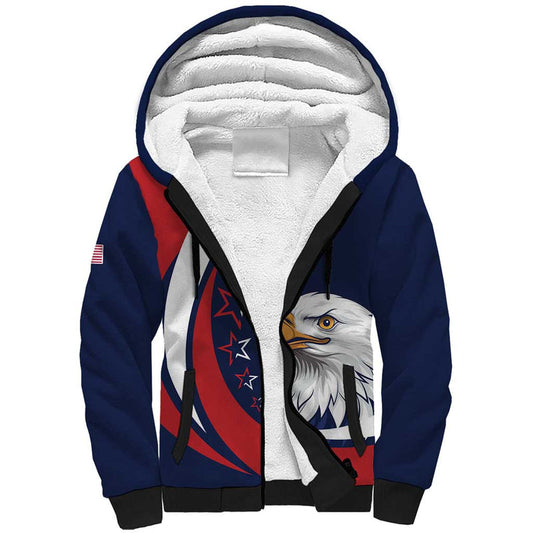 Custom USA Rugby Go Eagles Sporty Style Sherpa Hoodie